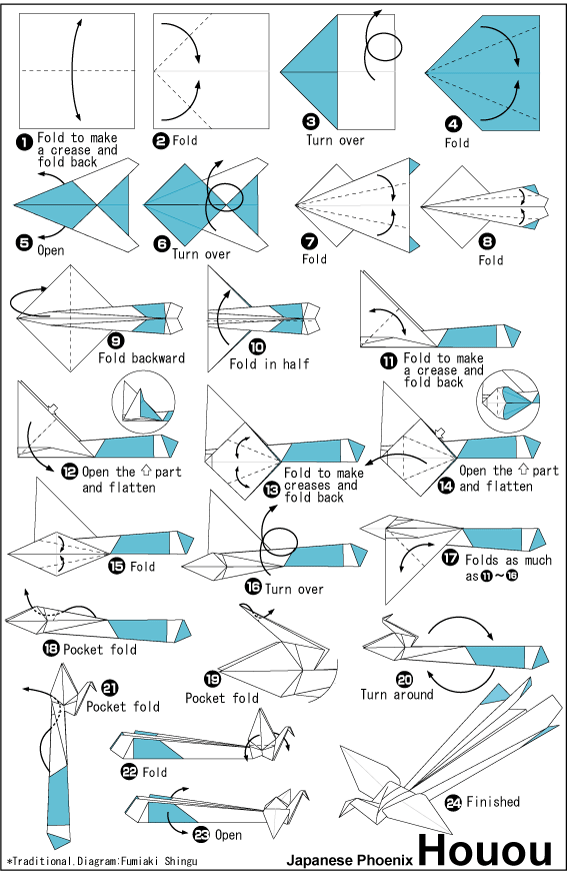 හුවෞව (ජපන් ෆීනික්ස්) හදමු (Origami Houou (Japanese Phoenix)) - Your Choice Way