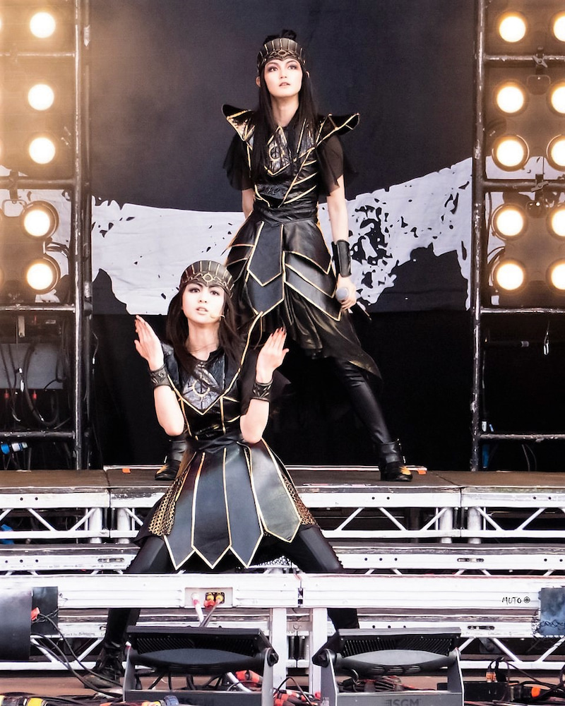 BABYMETAL performing as a duo during the Dark Side