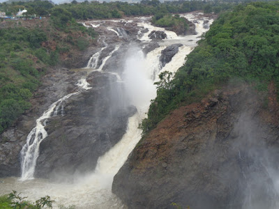 The might Shivanasamudra falls in its full fury