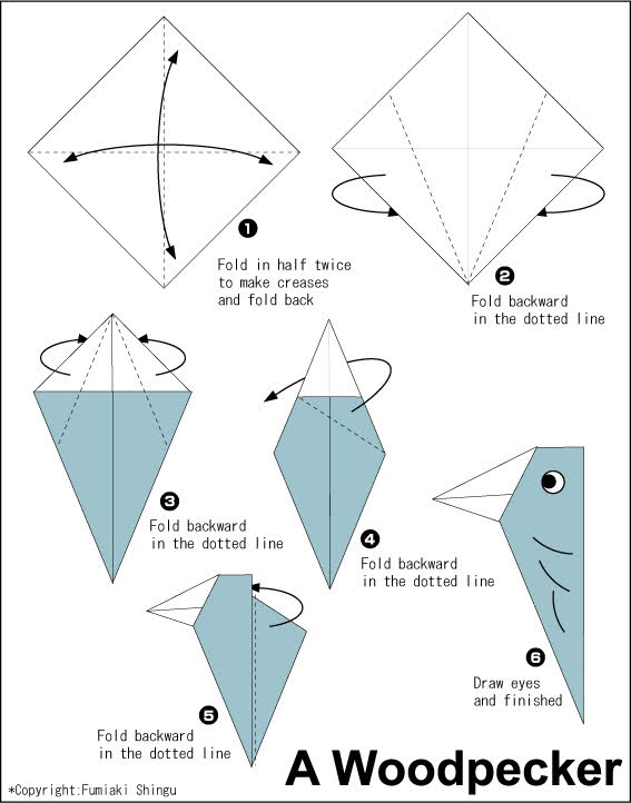 කොට්ටෝරුවෙකු හදමු (Origami Woodpecker) - Your Choice Way