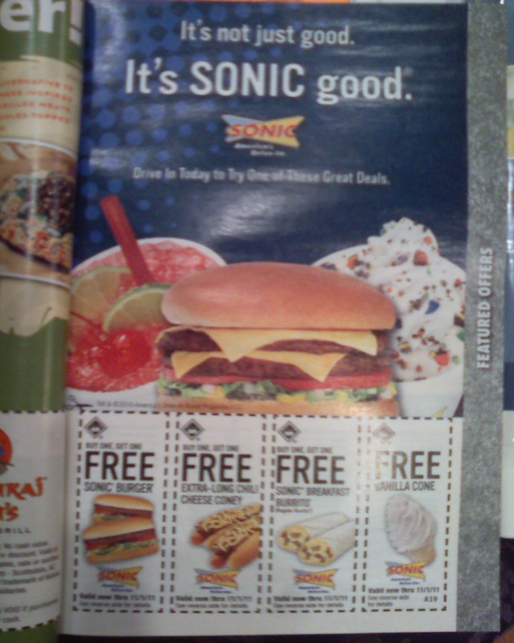 superbSONIC entertainment book SONIC coupons