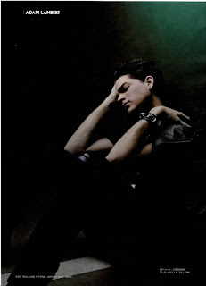 Adam Lambert Japanese Rolling Stone photo sitting pensively against wall