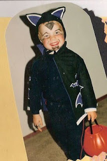 Adam Lambert Halloween child vampire with pumpkin