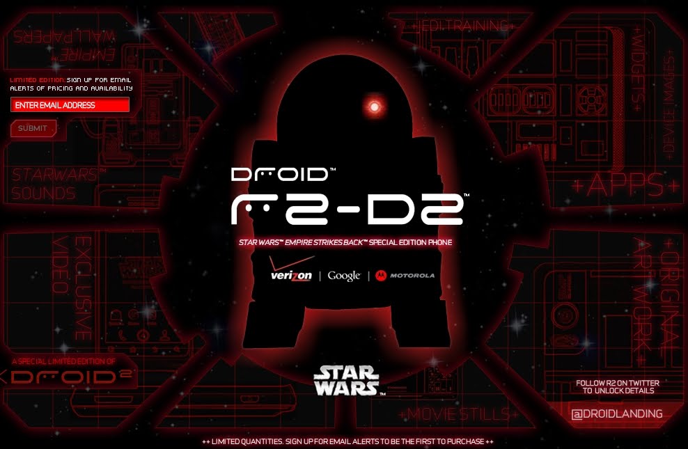 Motorola Droid 2のスターウォーズ R2 D2 エディション特別サイト公開 仕様も若干判明 お披露目は12日