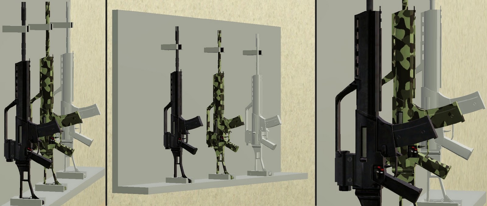 Simming in Magnificent Style: Heckler & Koch G36 assault rifle & gun rack