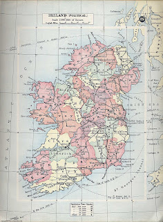 English: Irish Map and Authors, 1800 and 1900