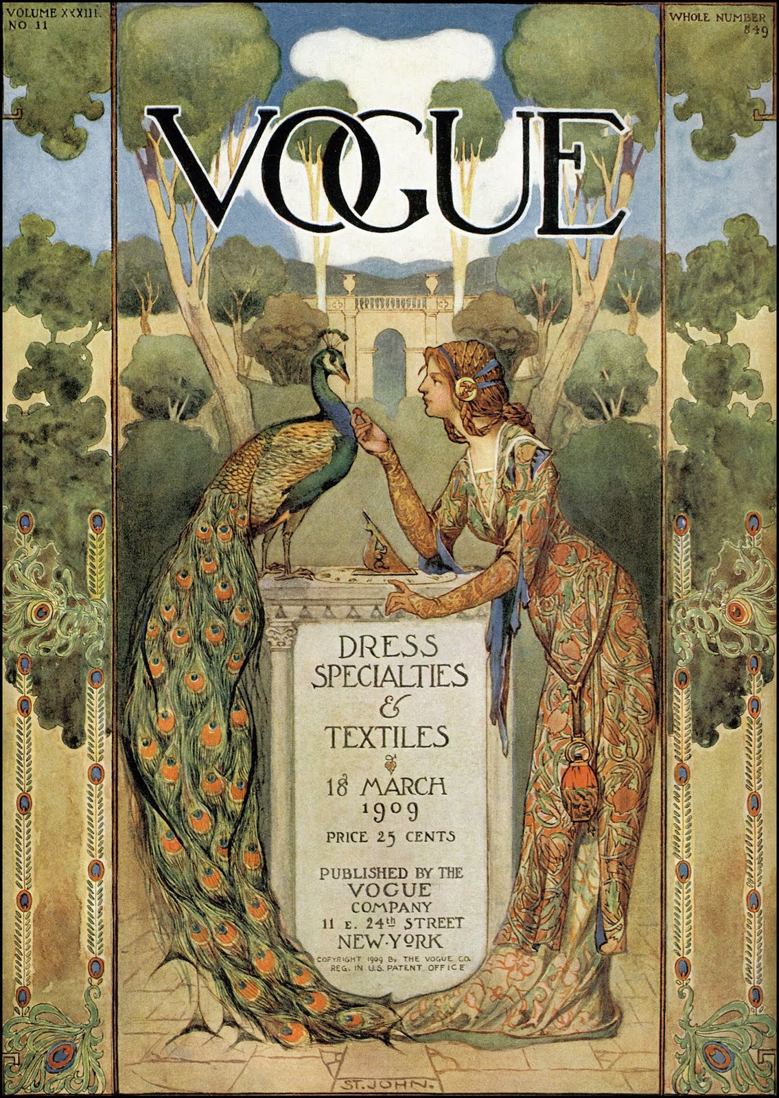 vogue covers J. Allen St. John, Vogue cover, March 1909 issue, 1909. The Pictorial Arts.