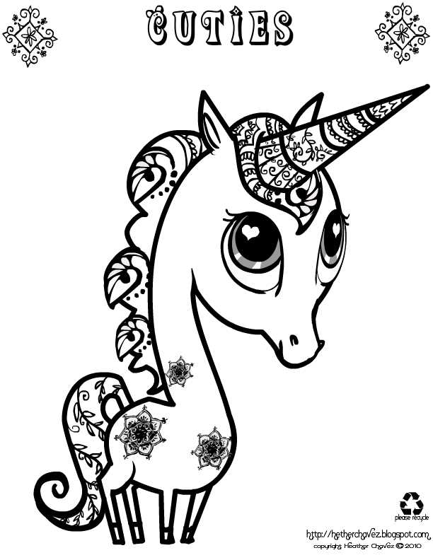 baby animal coloring pages unicorns - photo #43