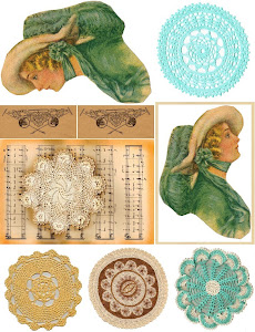 2011 Free Collage Sheet Doilies Vintage Ladies