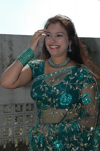 Bhuvana Is Looking Gogreous In Green Saree Photos Hot
