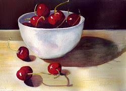 cherries watercolor painting