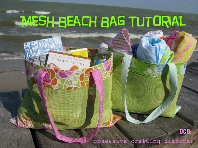 Mesh Beach Bag from Kristie at OCD : Obsessive Crafting Disorder