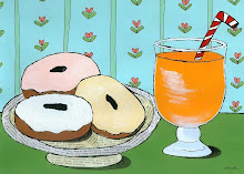 Three Doughnuts and Juice