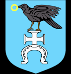 ŚLEPOWRON  (también KORWIN) en el escudo de la ciudad de Ruda-Huta, Lublin