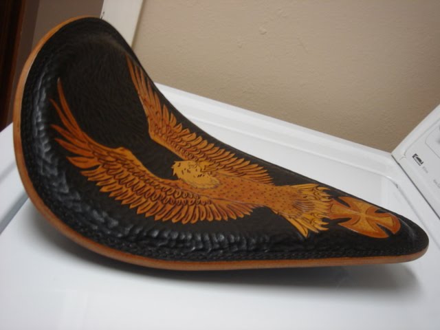 Anvil Customs: Anvil Custom Leather WARBIRD Eagle Chopper Seat: FOR SALE