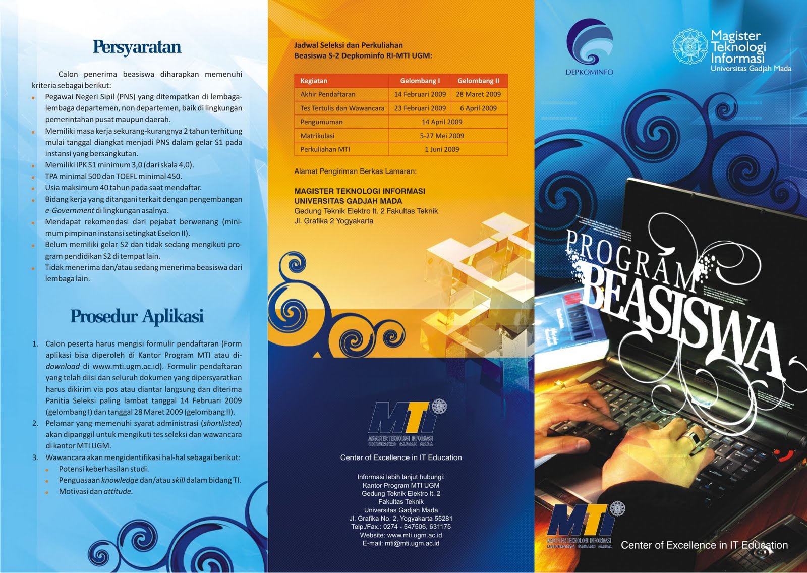 Contoh desain leaflet, brosur, dan poster:According Blog