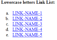 Lowercase letters Link List