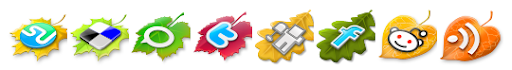 Leaves Fall Social Bookmark Icons For Blogger Post