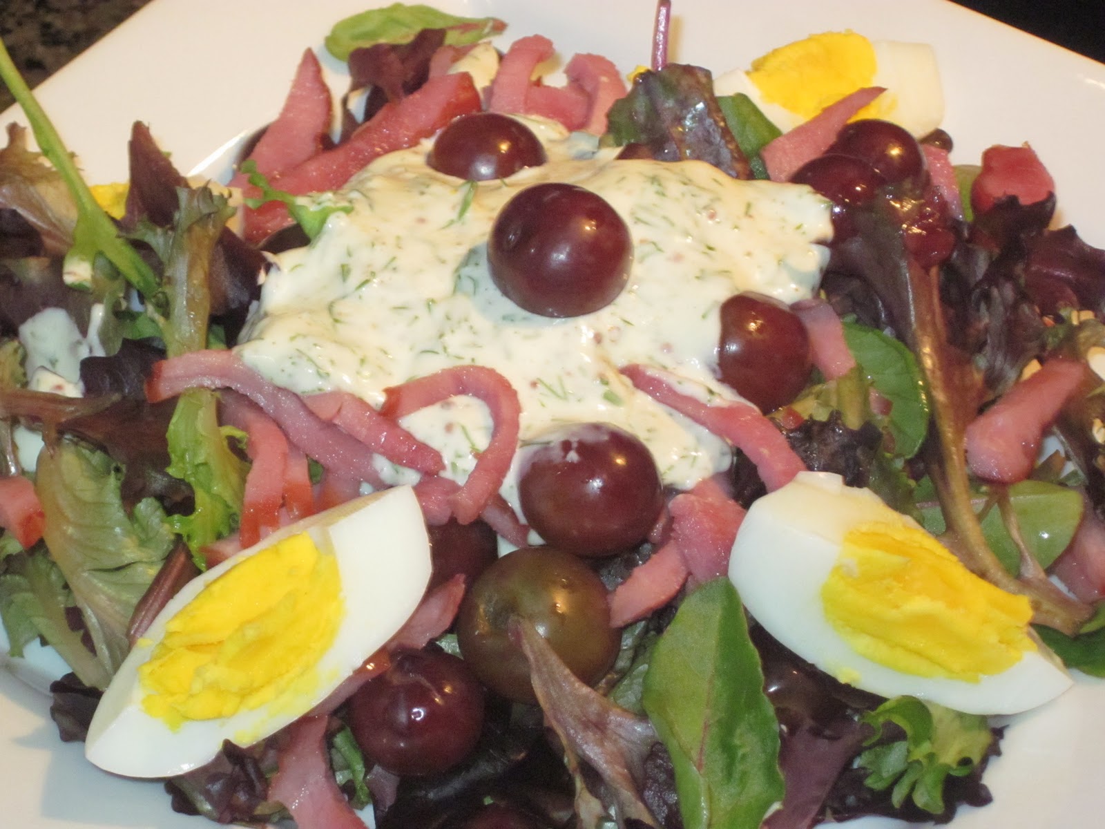 Take A Spin On Cooking Spring Mix Salad with Low Fat Dill Dressing