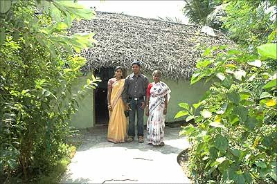 E Sarathbabu, Founder, FoodKing, with his mother infront of his house