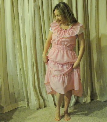 soft ruffled pink cotton mexican spanish sundress dress summer