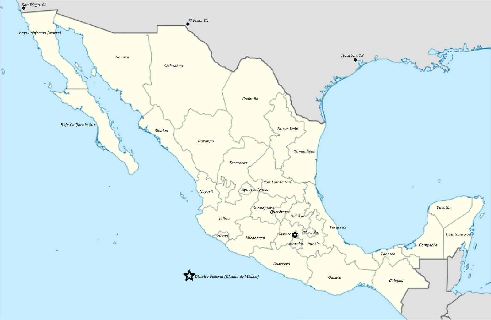 mexico map hd