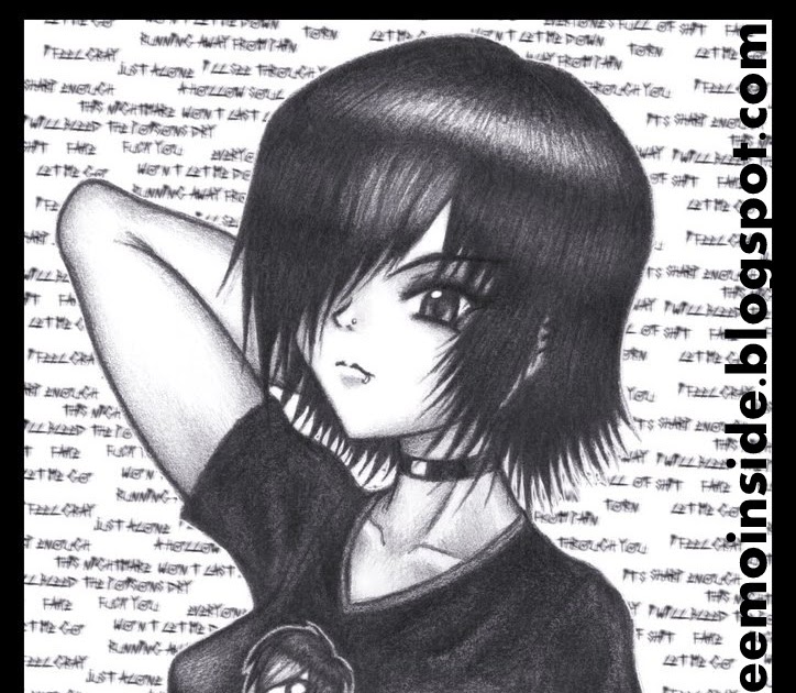 Free Emo wallpapers: EMO Girl Sketch
