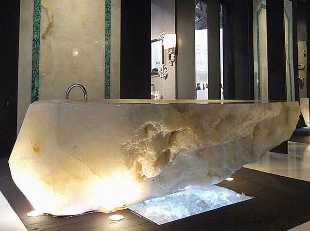 Bathroom Design Unique Crystals Stone Bathtub by Italian