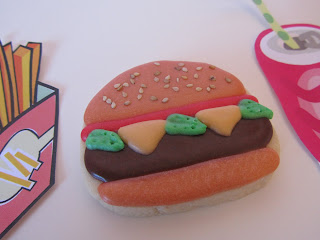 Galletas decoradas glasa Galletas decoradas hamburguesa