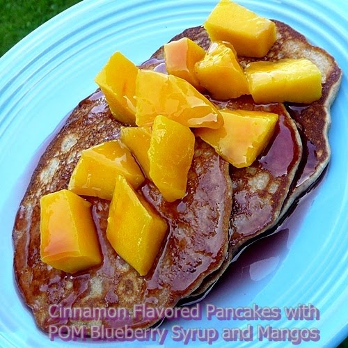 Cinnamon Flavored Pancakes with Blueberry POM Wonderful Syrup Grumpy