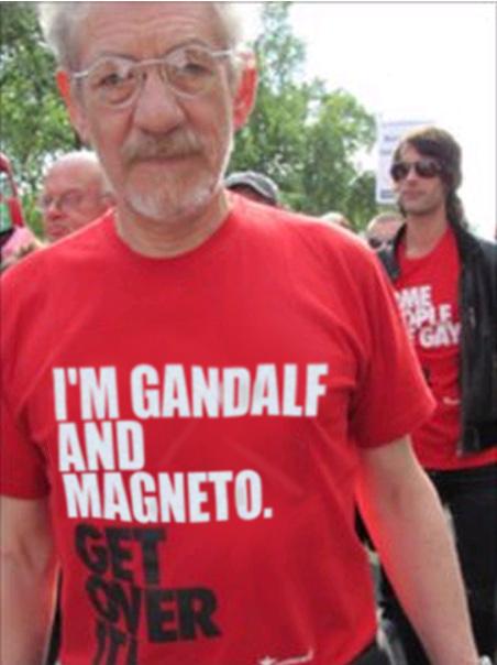 gandalf magneto ian mckellen camiseta