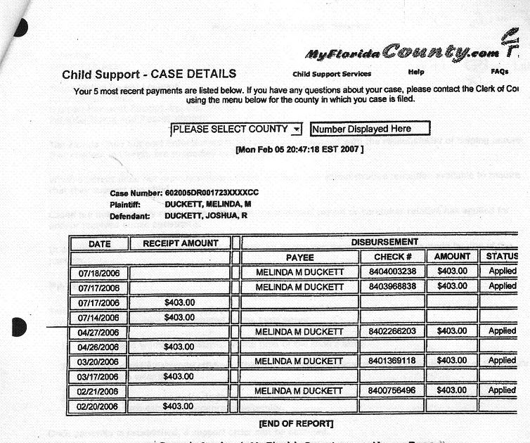 child support payments