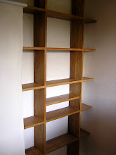 oak alcove book shelves