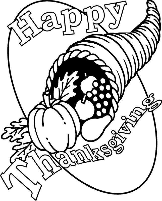 Thanksgiving Coloring Pages Thanksgiving Cornucopia