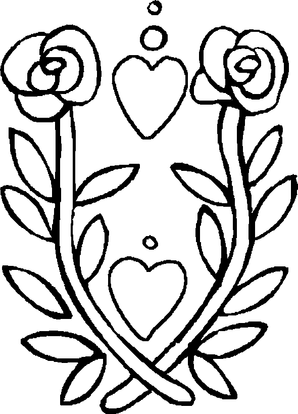 valentine roses coloring pages - photo #10