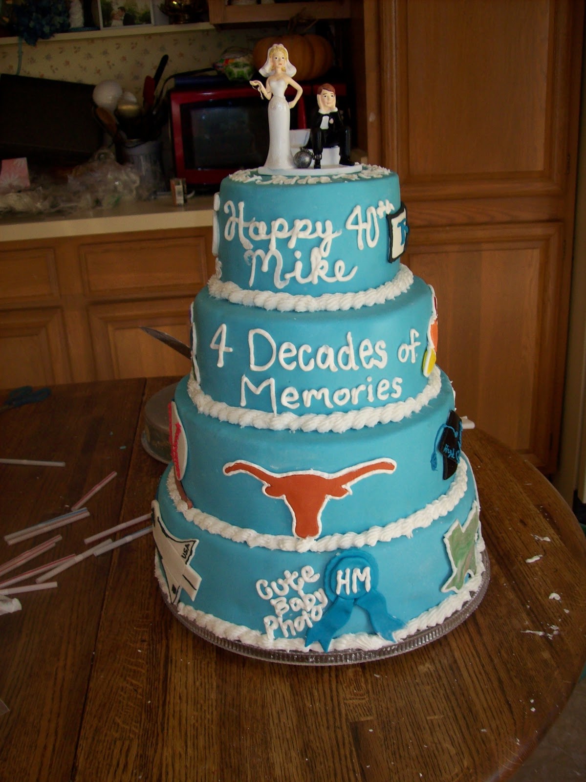 SAB Cakes!: 4 tier, 40th birthday Decal Cake