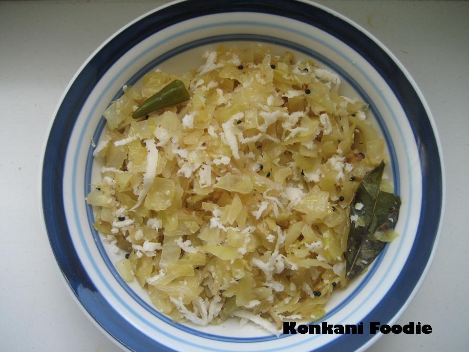 Konkani Foodie Cabbage Vegetable Side Dish (Cabbage Upkari/ Kobi chi