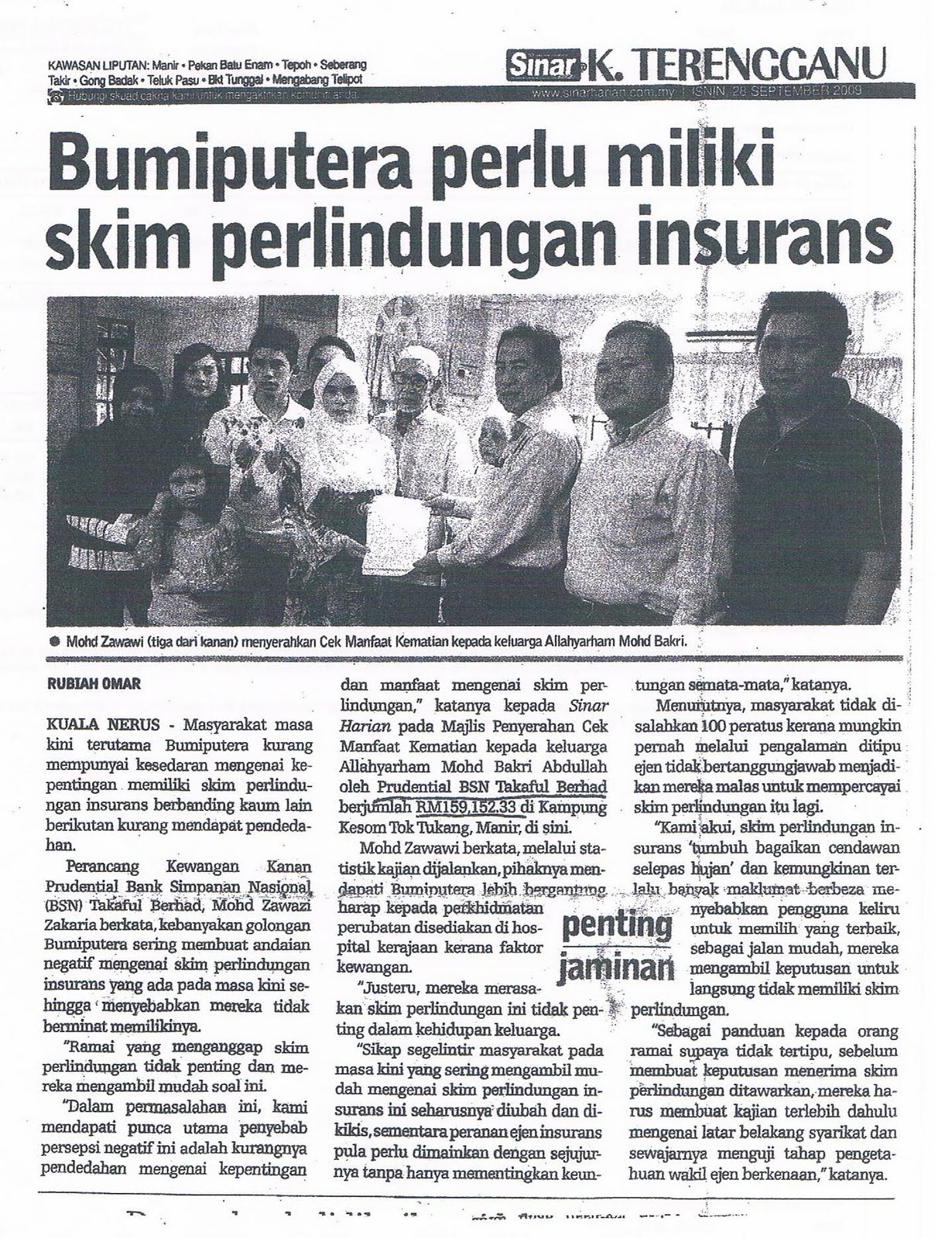 PRUDENTIAL BSN TAKAFUL KERATAN AKHBAR prudential-bsn-takaful-keratan-akhbar