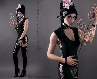 Ophelia's Overdoes in asian inspired black latex photograph