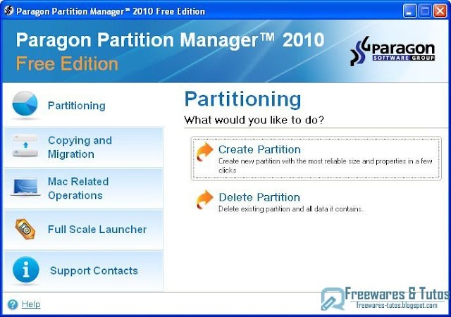 Paragon Partition Manager 2010 Free Edition : un logiciel gratuit pour gérer ses partitions