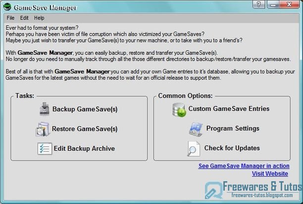 GameSave Manager : un logiciel pour sauvegarder vos jeux