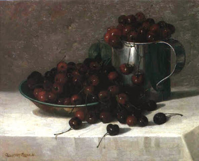 Still Life painting by Charles Harry Eaton. Cherries, 1882