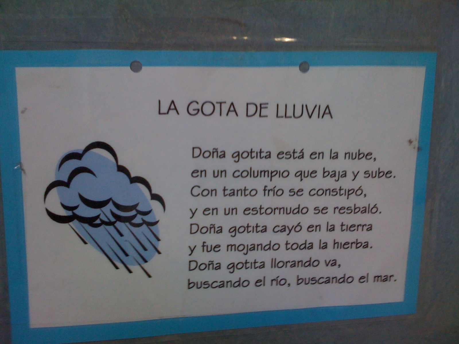 LAS CANCIONES DE LAS ARDILLAS: POEMA: LA GOTA DE LLUVIA