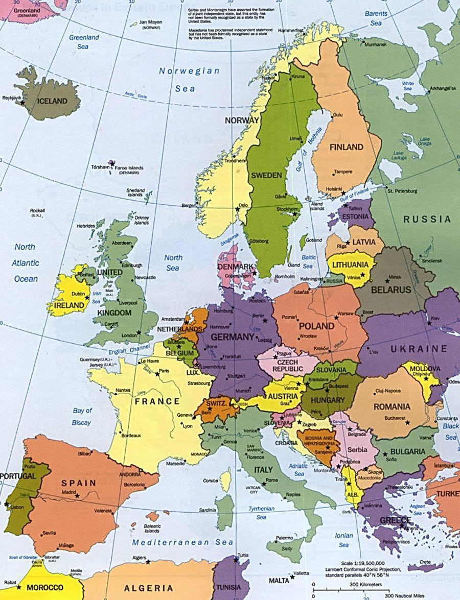 C.Sociais.: Mapa político de Europa.