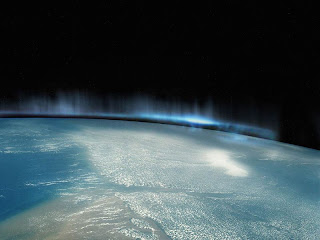 Aurora borealis as seen from Space Shuttle Atlantis 