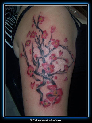 tejaknathe: japanese cherry blossom tree tattoo