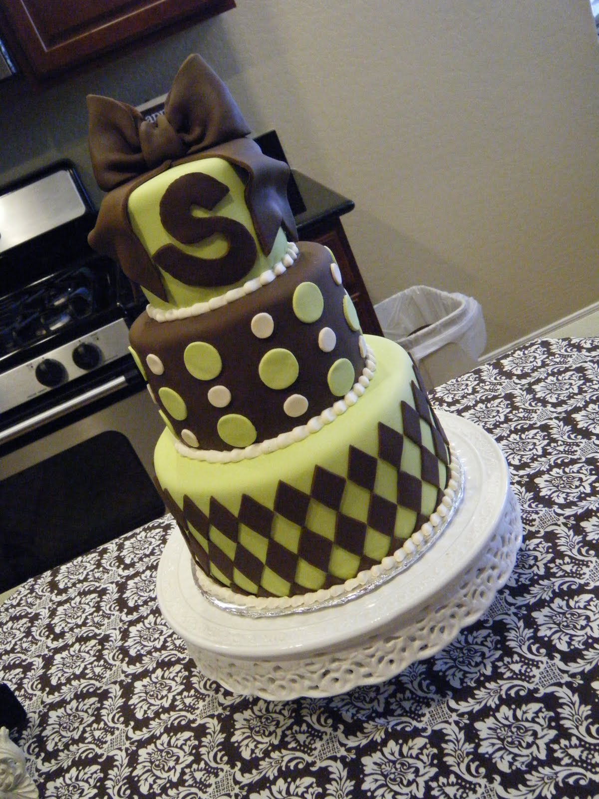 Cassy's Cakes: Green and Brown Baby Shower Cake