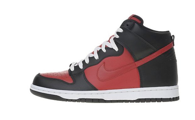 nike dunk high red and black