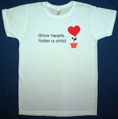 "Grow hearts...foster a child" Ladies t-shirts $14.00 each