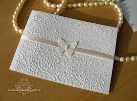 Handmade By Meda White Invitations With Just A Hint Of Pink